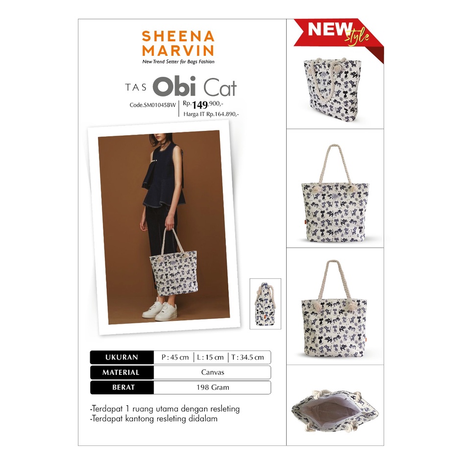 Tas Obi Cat Tote Bag Sheena Marvin