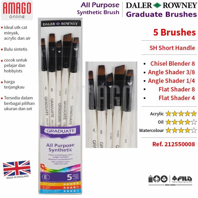 

KUAS DALER ROWNEY - GRADUATE BRUSH - FLAT AND SHADER SET 5 - 212550008 Non COD