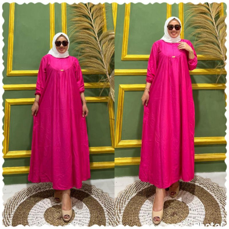 BISA COD || Gamis D’LIA Rayon Twill Free Scrunchie