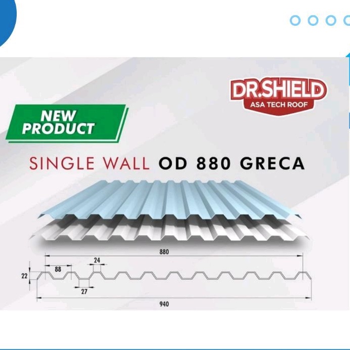 Dr. Shield OD 880 Greca Atap UPVC Single Layer