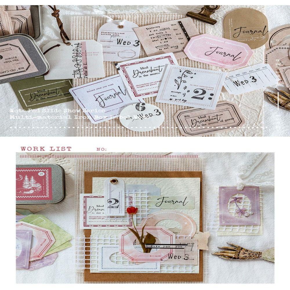 Label Kategori Nanas Tangan Akun Vintage Frame Tekstur Scrapbooking Stiker DIY Paper Card