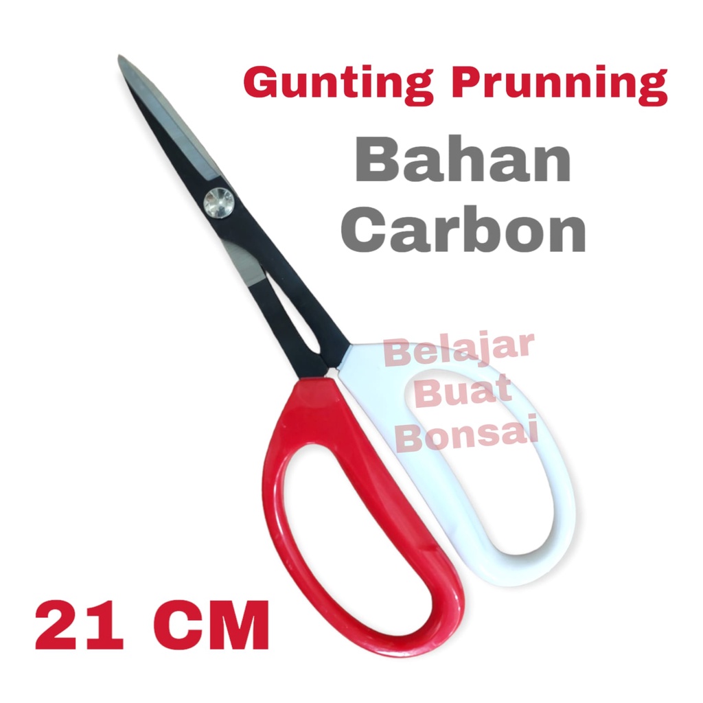 Gunting Prunning Merah Putih Bahan Carbon Import 21 Cm