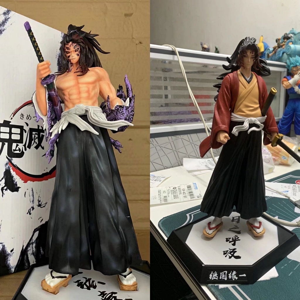 Pajangan action figure anime kimetsu no yaiba yoriichi ,kokushibo dan douma