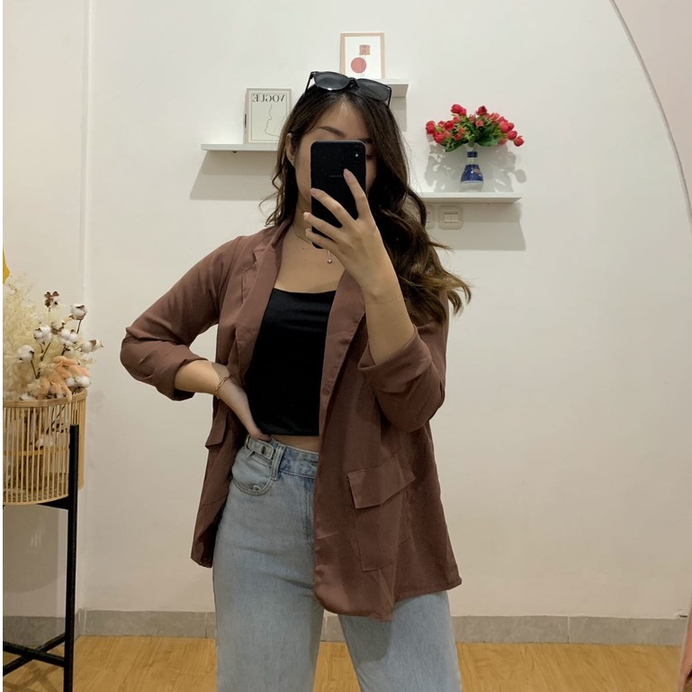 Blazer Kyota / Outer wanita pocket / Blazer wanita