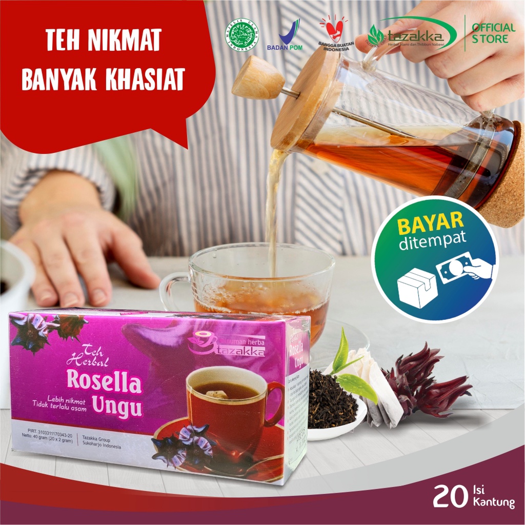 

Teh Bunga Rosella Ungu Antioksidan Rosela Tazakka Original Halal BPOM Isi 20 Kantung Celup Tea Bag Pelangsing Badan Cepat dan Ampuh Minuman Kesehatan Herbal Penurun Kolesterol