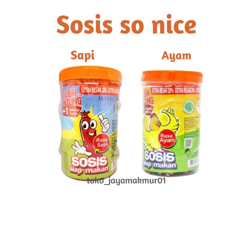 

SOSIS SO NICE Rasa Ayam Sapi 24+1 total 25 psc x 18g