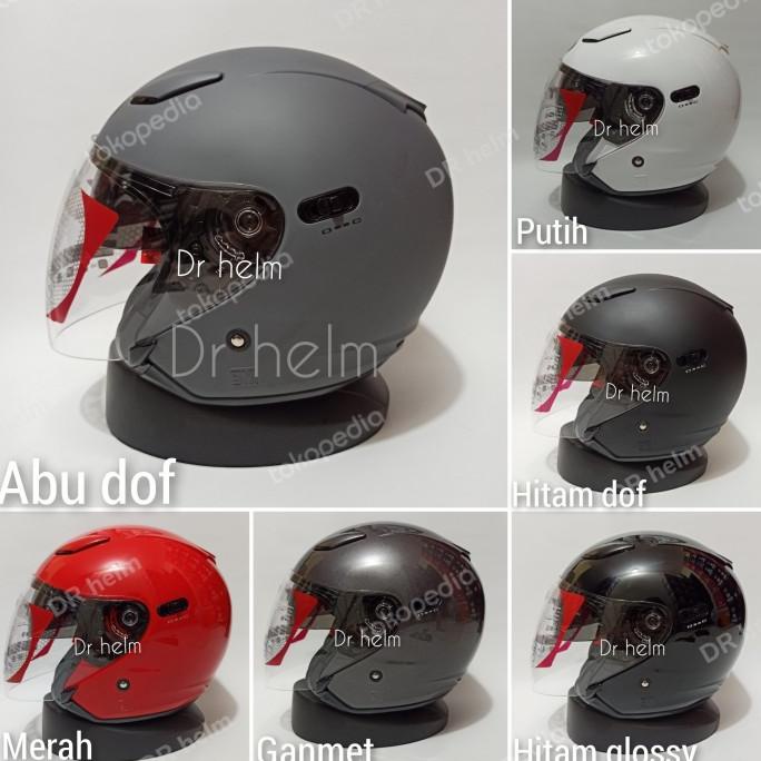 Jual Helm Kyt Dj Maxi Solid Double Visor Half Face Shopee Indonesia