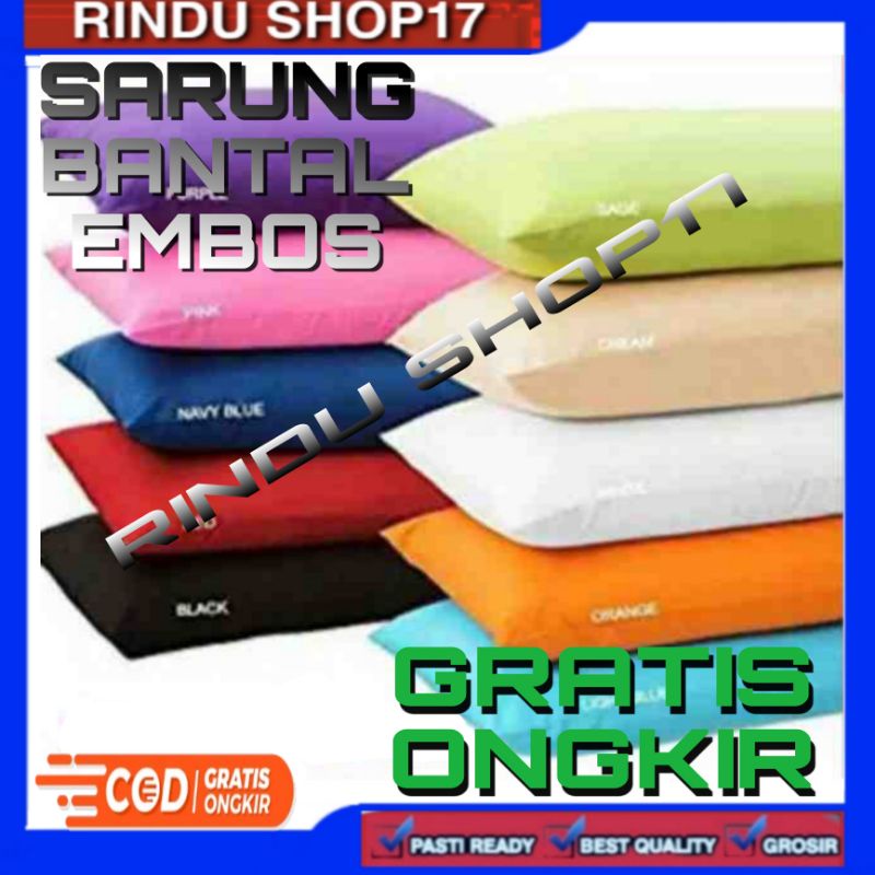 (RS)SARUNG BANTAL DAN GULING 1 PASANG MOTIF EMBOS