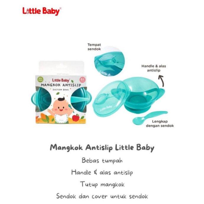 Little Baby Mangkok anti slip +sendok