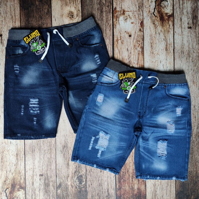 PROMO!!! CELANA JEANS PENDEK ROBEK/SOBEK BAHAN TEBAL HALUS RIPPED JEANS SIZE 27-33