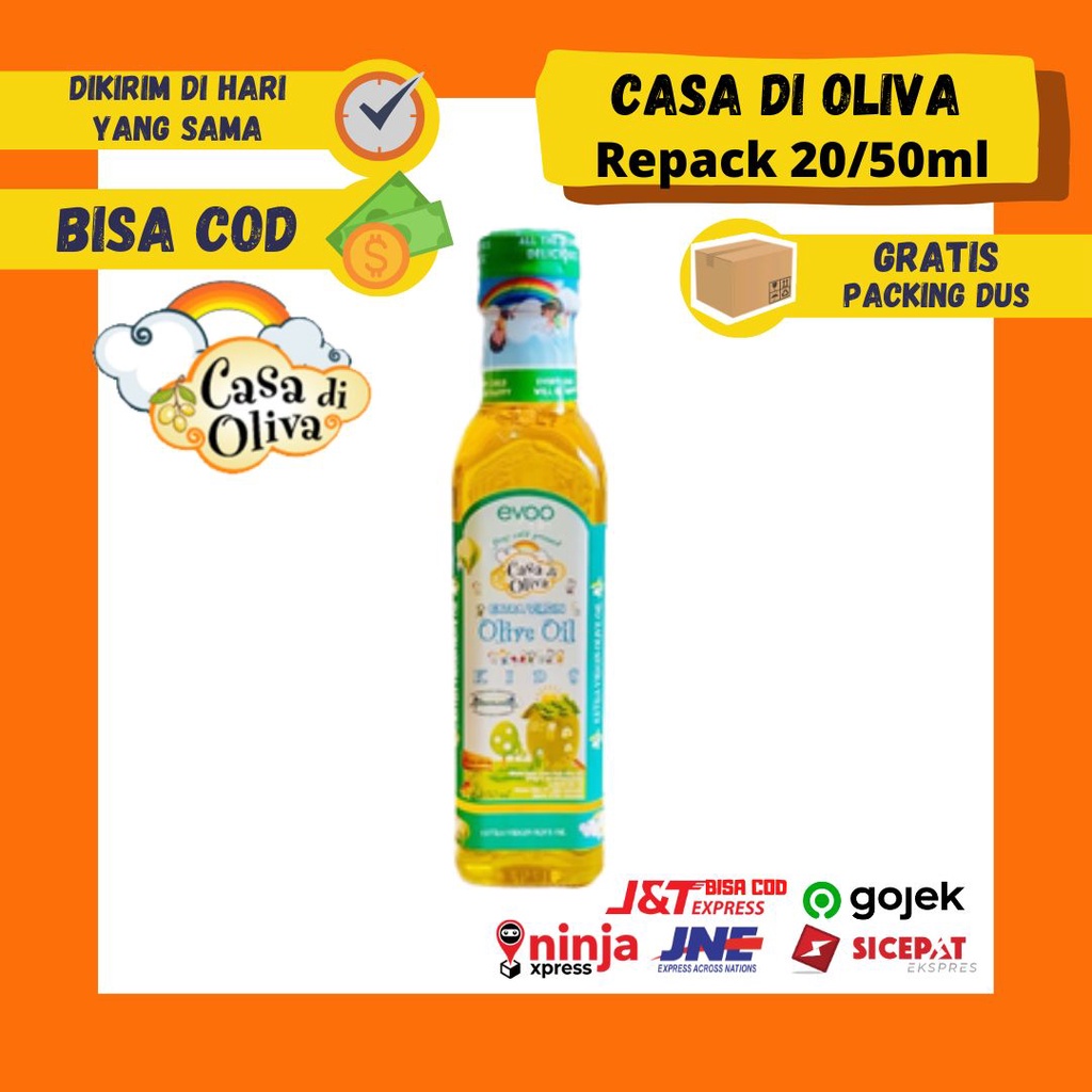 TERMURAH Casa Di Oliva 20ml 50ml Kemasan Kecil Repack Minyak Zaitun Mpasi Bayi Evoo