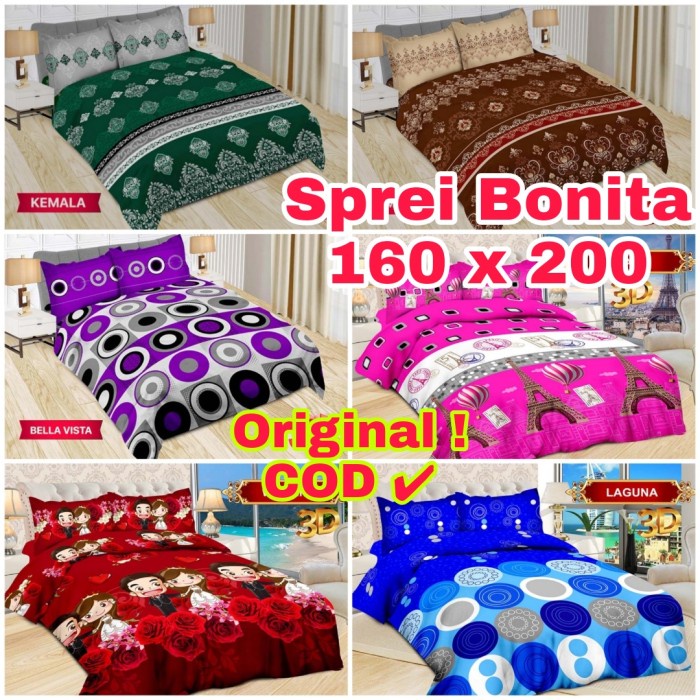 SEPREI sprei bonita 160x200 motif terbaru - Grosir/mtifacak springbed katun single bed waterproof pr