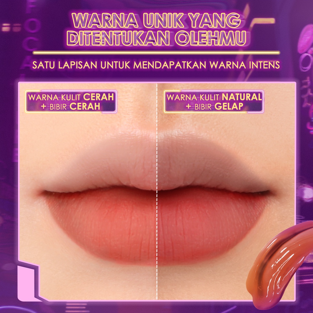 FOCALLURE #SwitchMode Matte Lip Tint Super Long-Lasting Lipstick Lightweight Watery Texture Airy Matte Tint Lips Makeup