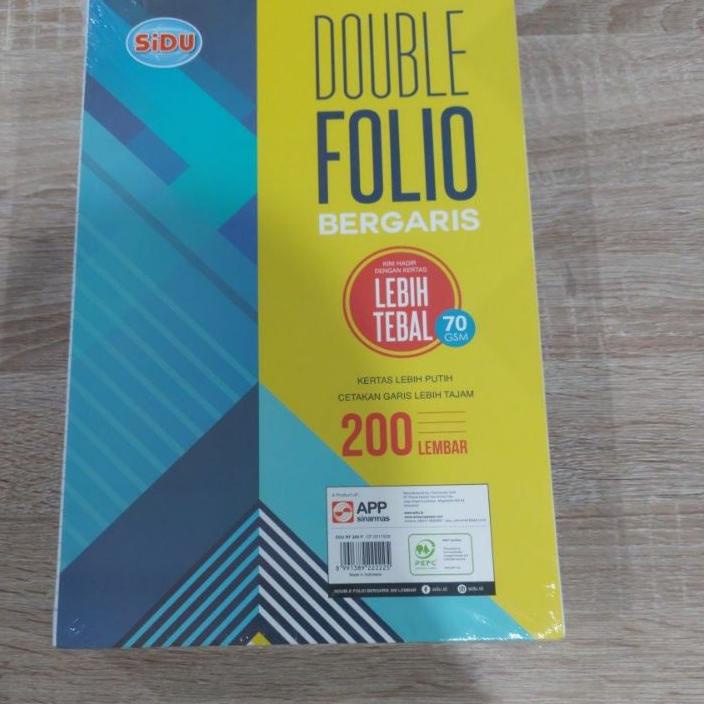 

Hot - Kertas Double Folio Bergaris SIDU 200 Lembar 1 Pak