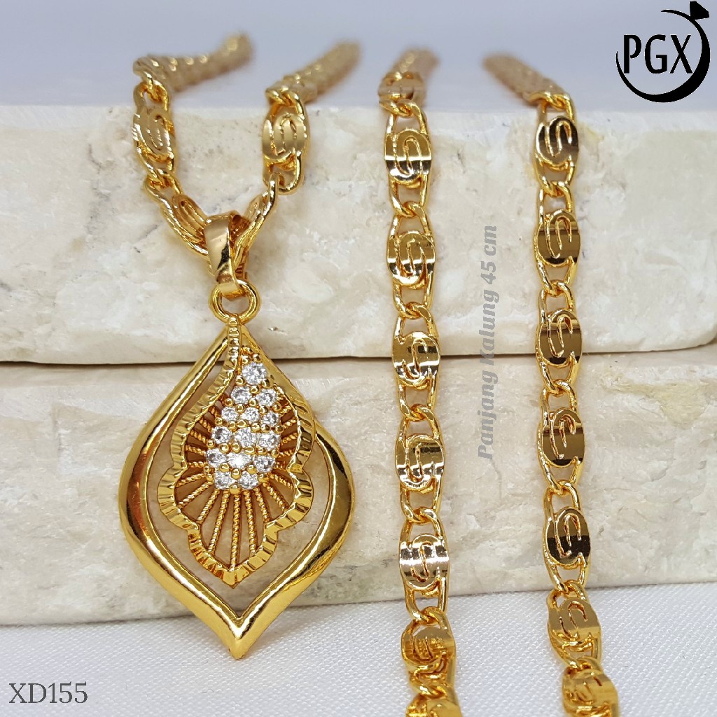 PGX Kalung Wanita Xuping Aksesoris Fashion Perhiasan Lapis Emas XD155