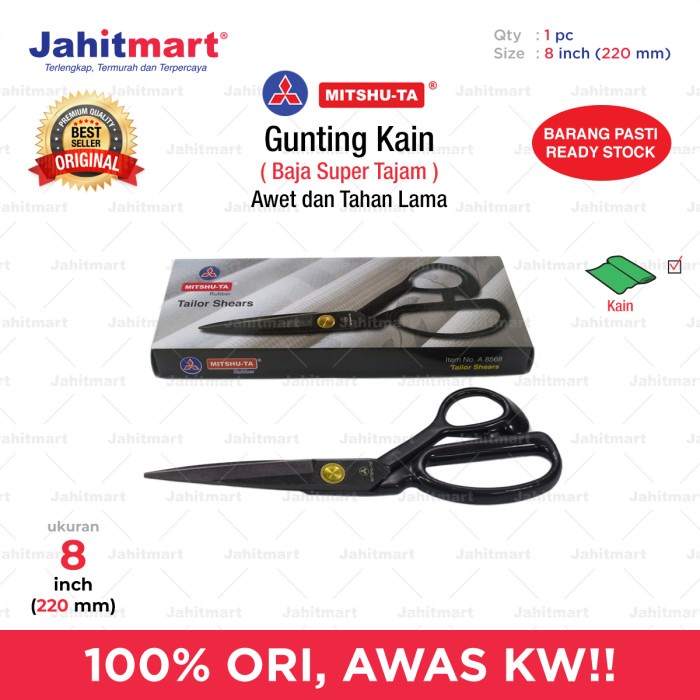 

Lucu Gunting "Mitshu-Ta" Tailor Shears 8" Bergaransi