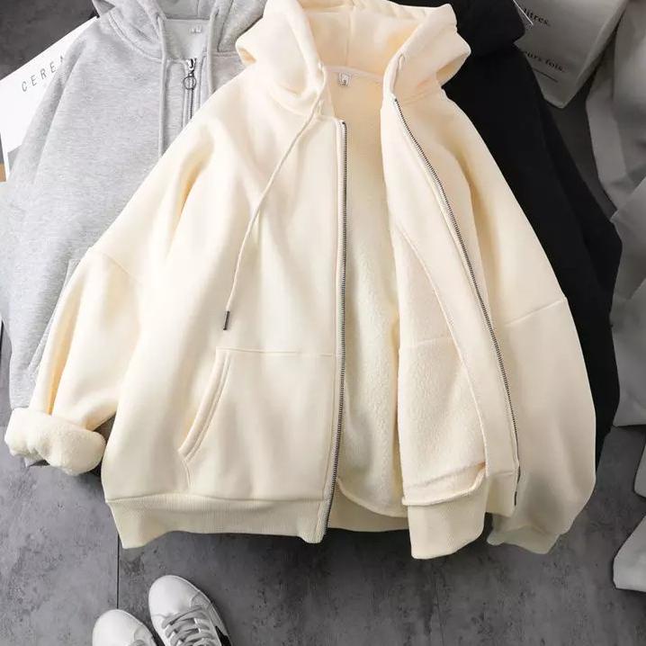 Terlaris Hoodie Zipper Wanita Oversize Polos Hoodie Ziper Wanita Oversize Murah Hodie Zipper Sweater