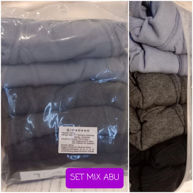 celana dalam pria isi 6 brief giordano