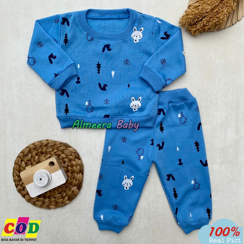 Setelan Baju Bayi Setelan Sweater Bayi Celana Jogger Bayi Usia 3-12 Bulan Almeera Baby and Kids