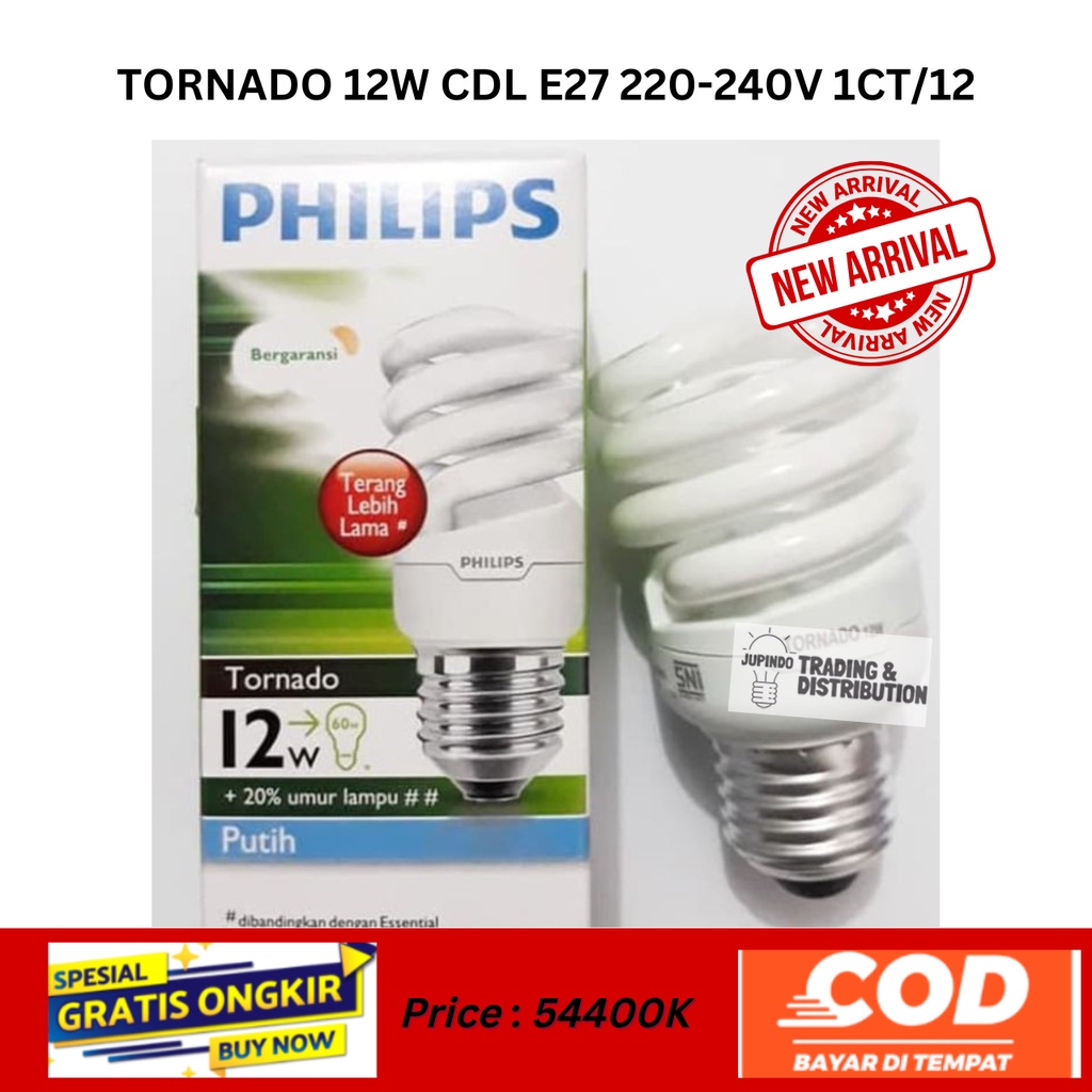 lampu tornado-tornado-kipas tornado TORNADO 12W CDL E27 220-240V 1CT/12 TORNADO 15W CDL E27 220-240V