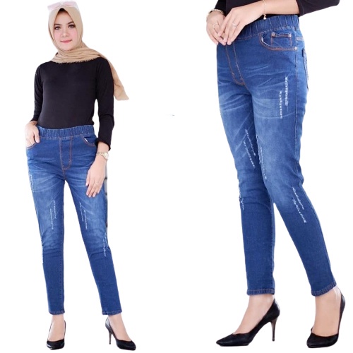 Jeans Sobek-Sobek  | Jeans Wanita Kekinian Ripped Jeans