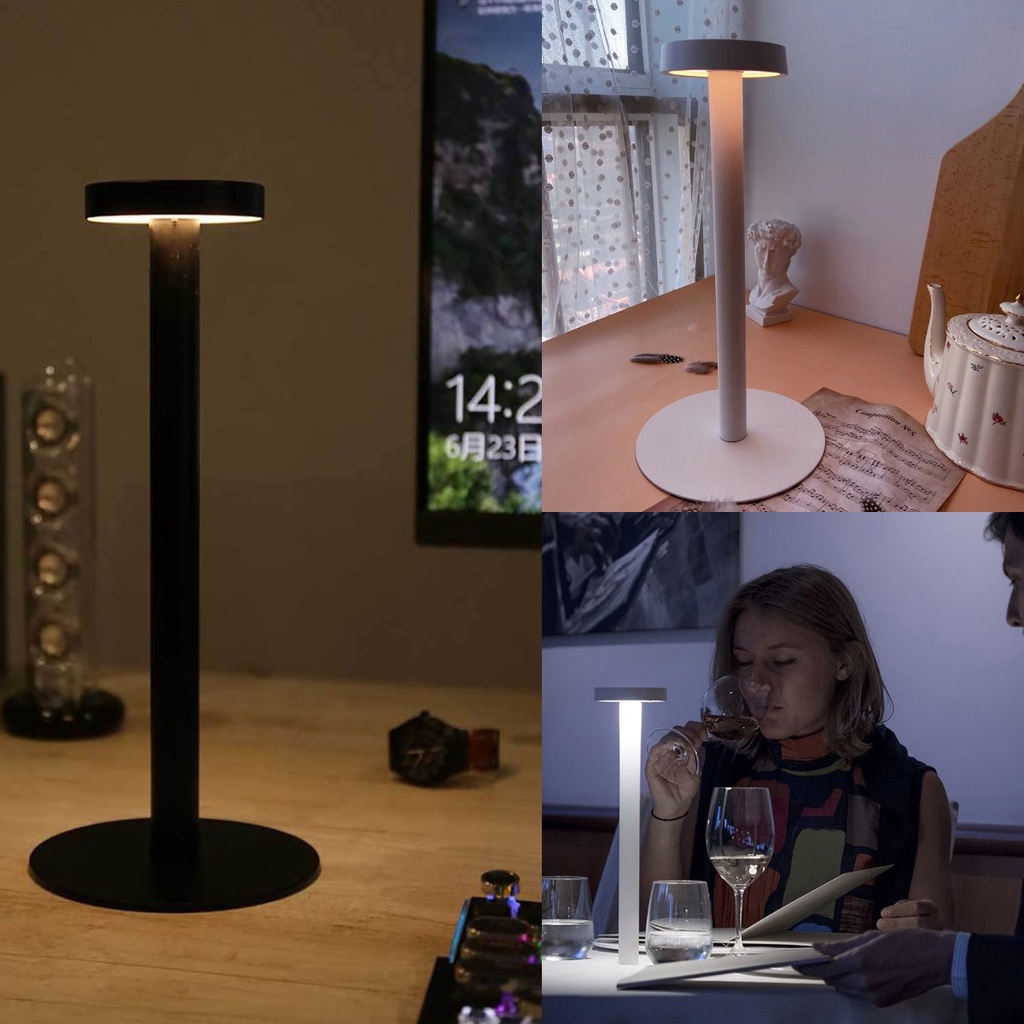 ღ Retro Cordless Lampu Meja 2 Tingkat Touch Led Portabel Suasana Malam Lampu Usb Pengisian Kamar Tidur Restoran Samping Tempat Tidur Camping dekorasi Lampu Meja