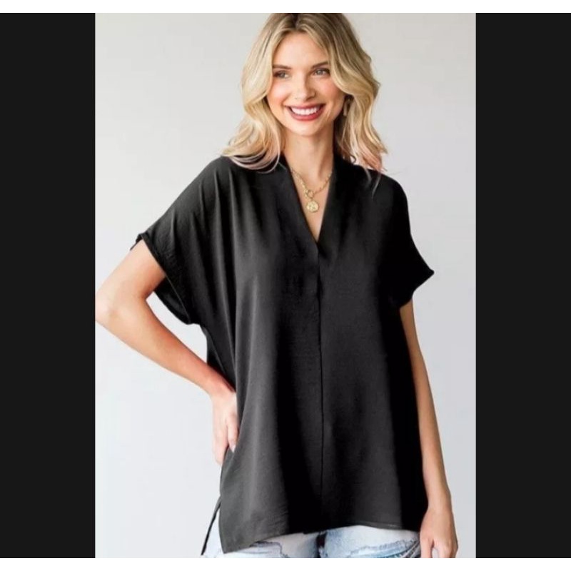 Atasan Blouse Wanita Model Oversize/ Blouse Terbaru Bahan Crinkle Airflow/ Blouse Simple/ Blouse Cantik/ BISA BAYAR DITEMPAT !!!