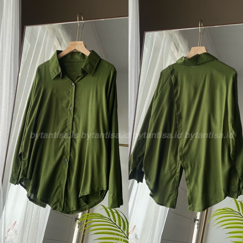 KEMEJA BASIC RAYON TULIP BELAKANG SILANG BAHAN ADEM JATUH