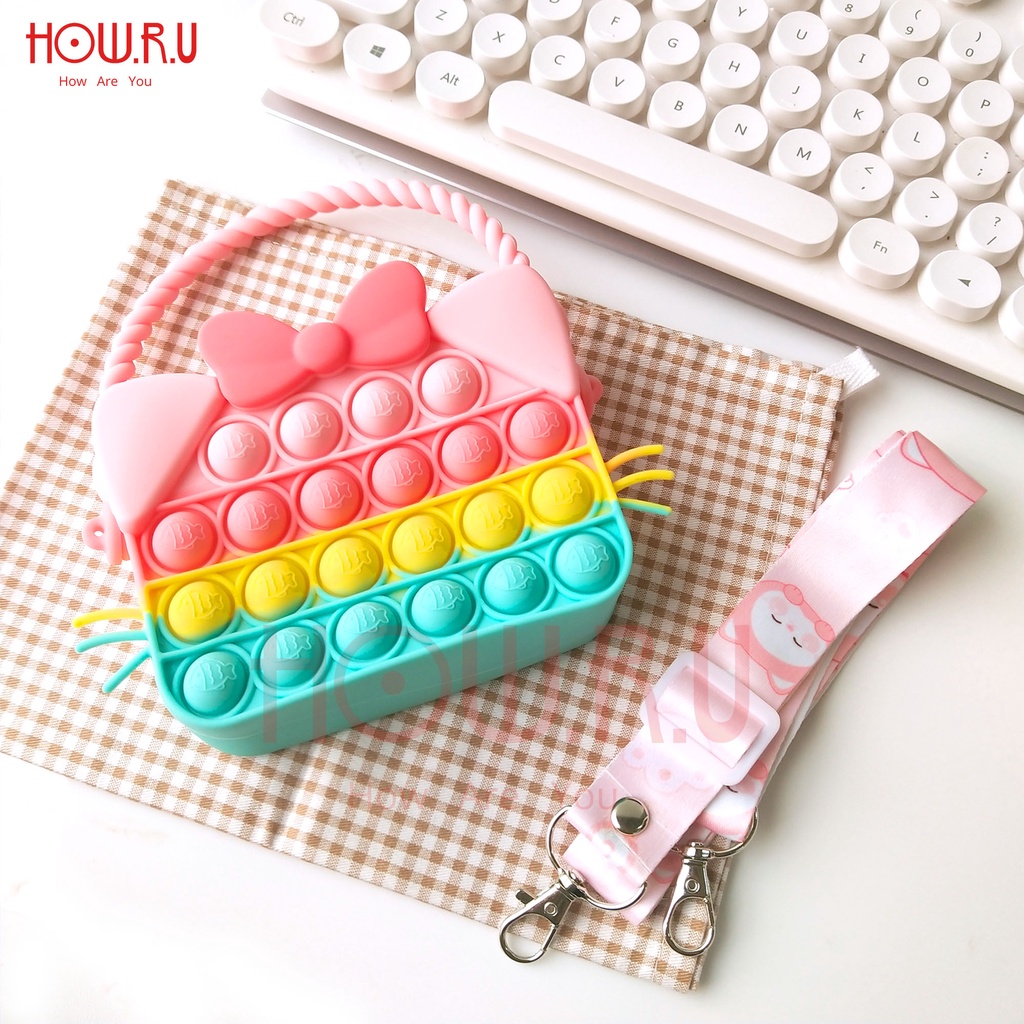 HOW.R.U | Tas Pop It Mini Model Minnie Mouse untuk Anak