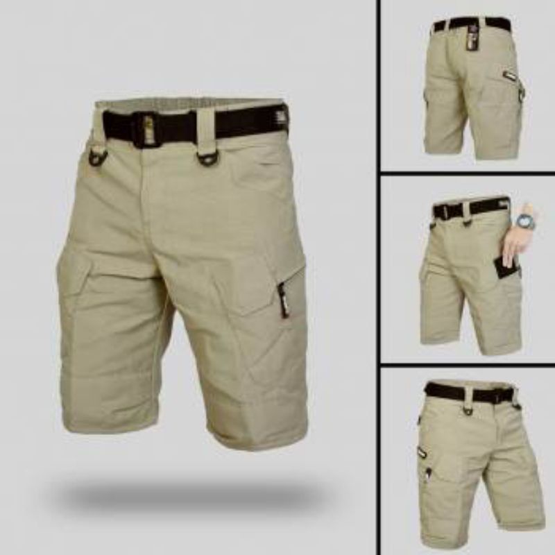 Celana Pendek Tactical Cargo Crem Khaki Premium