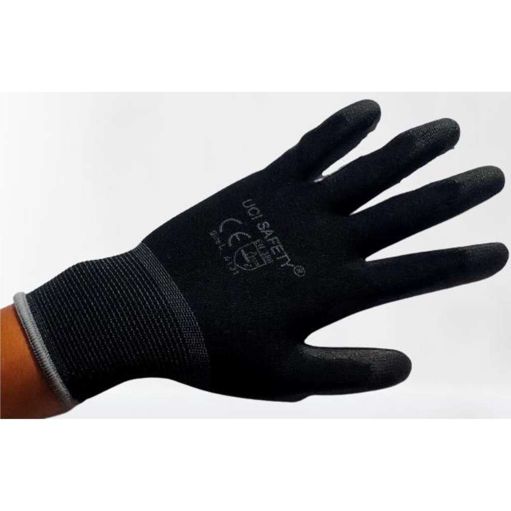 Sarung Tangan Karet Palm Fit Glove Comet CG805 PU Mekanik Industri Hitam Nylon Polyurethane Safety