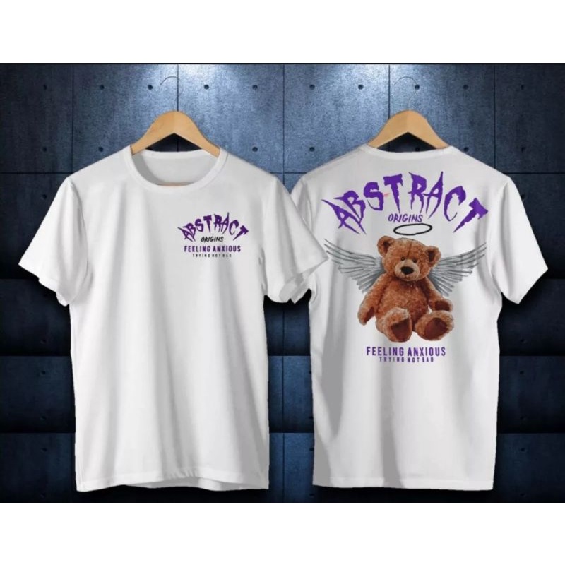 bayar di tempat kaos t-shirt pria motif bear angel santuy baju kaos distro pria wanita terlaris dan termurah 2022