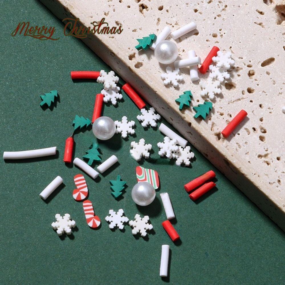 AUGUSTINA Agustina Christmast Kuku Irisan Warna-Warni Fashion Desain Kuku Manikur Aksesoris DIY Bahan Snowflakes Nail Flakes