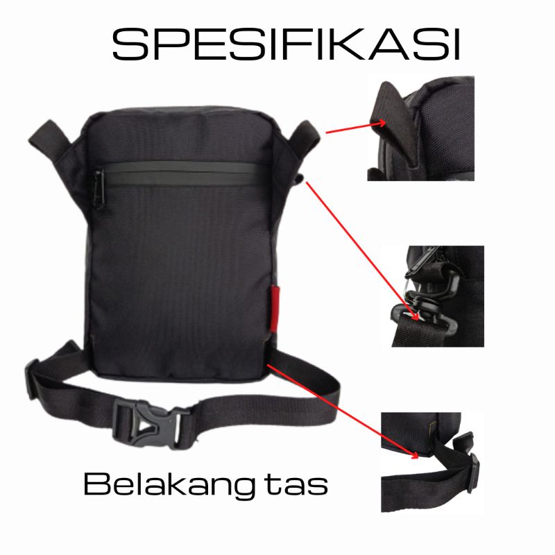 Tas Paha Selempang pria premium Anti Air warna hitam labbio MAX R1