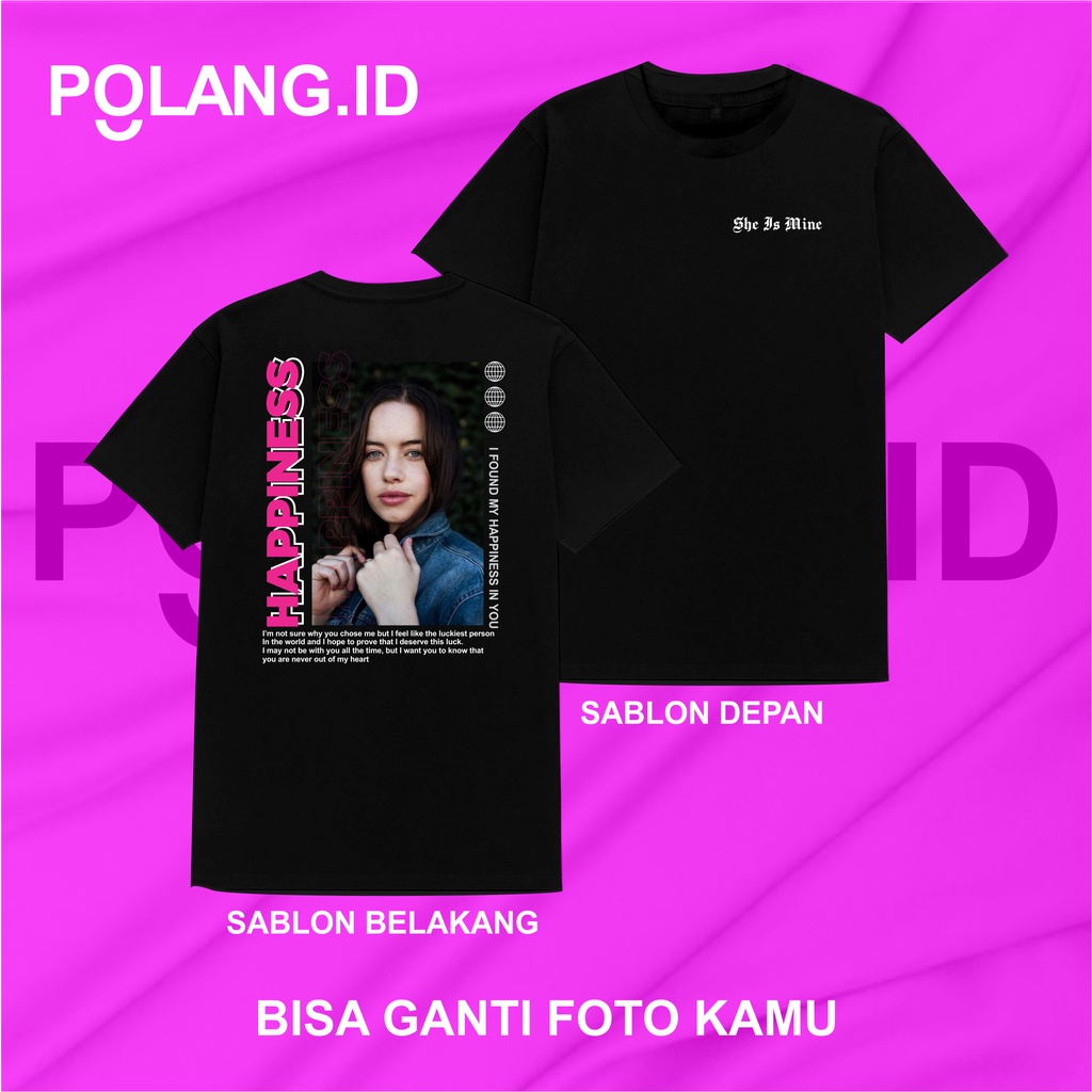 KAOS CUSTOM BUCIN COUPLE DESAIN ESTETIK VIRAL KEKINIAN BAJU SABLON KASTEM FOTO SENDIRI SATUAN DISTRO