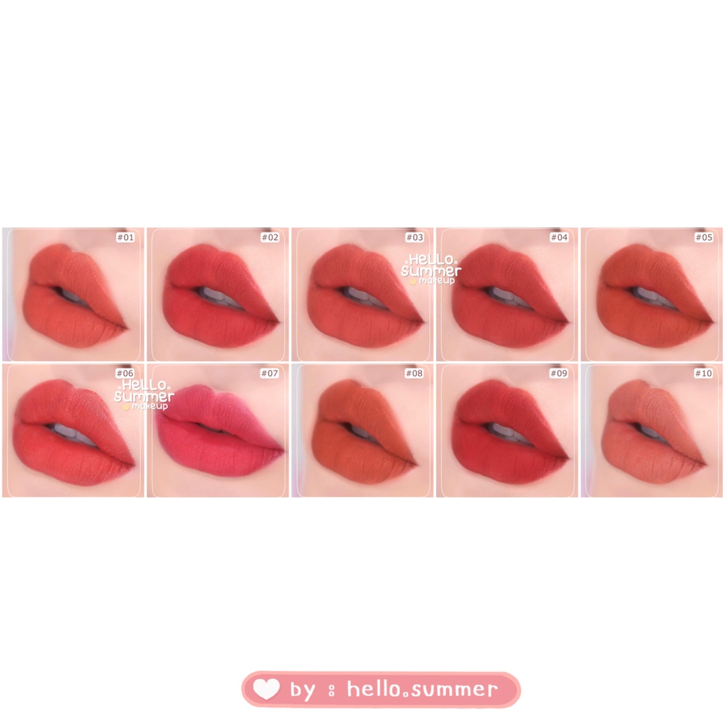 MATTE LIPSTICK Strawberry Aloevera Orange Mini Lip Stick Set Box  10in1 Silky Finish Longlasting 1.6gr
