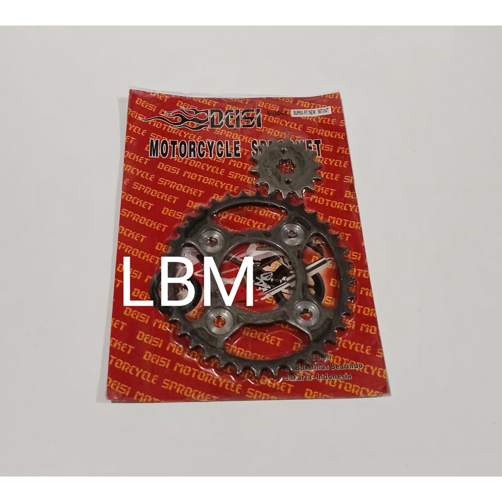 GEAR DEPAN BELAKANG SUPRA FIT NEW KARISMA SUPRA X 125 LAMA REVO BLADE UKURAN 36T/14T