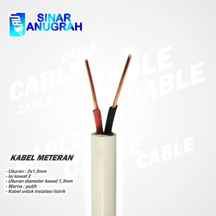 Kabel Listrik Meteran 2 x 1.5mm