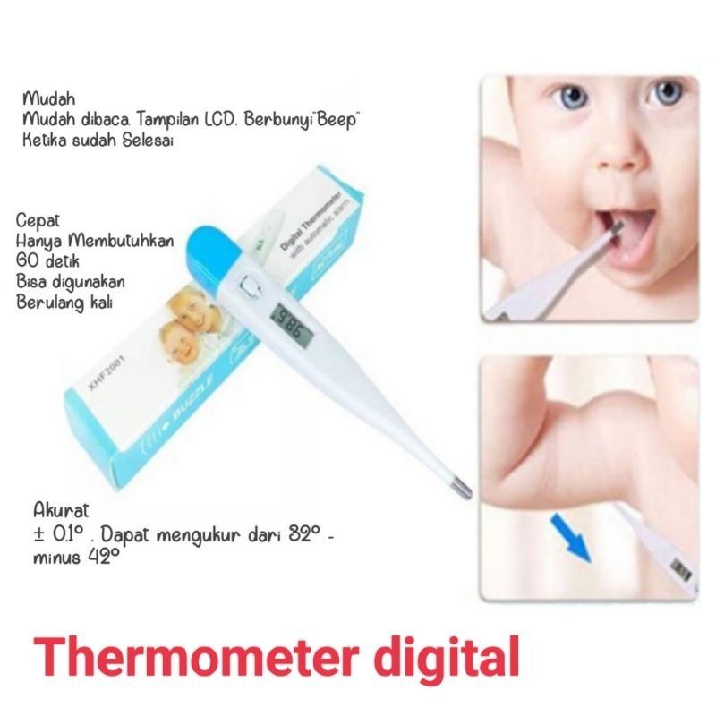 Thermometer Digital Alat Ukur Suhu Tubuh Termometer Dewasa Anak Bayi Badan Ketiak Mulut Rectum Air ACK40