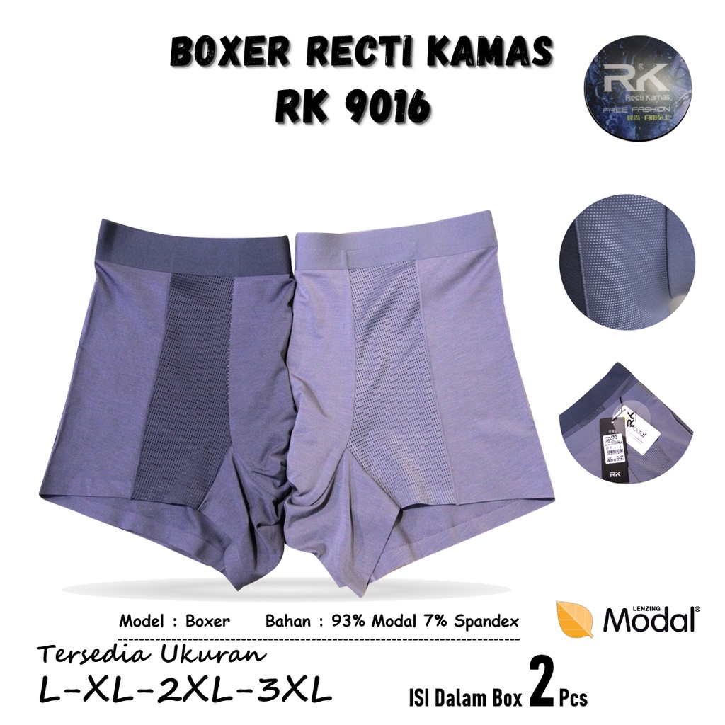 Celana Dalam Boxer Pria RECTI KAMAS RK W9016 Isi 2Pcs