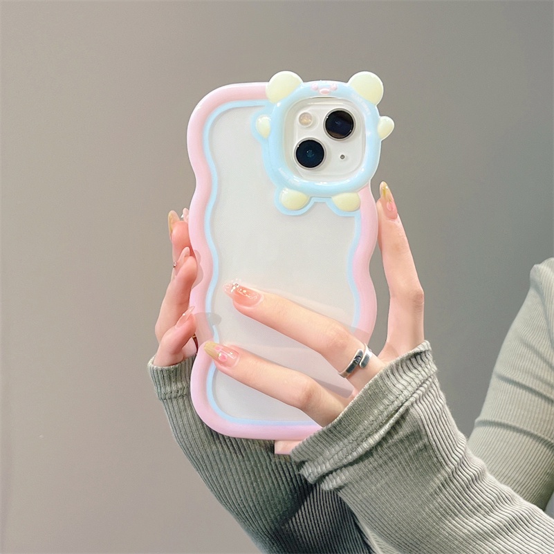 Soft Case TPU Motif Monster Kecil Warna Permen Untuk iPhone 14 13 12 11 Pro Max X Xr Xs Max 7 8 6 6s Plus