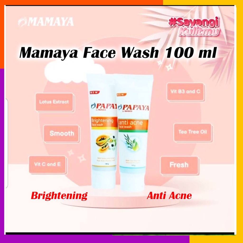 MAMAYA Papaya Face Wash 100g (✔️BPOM)