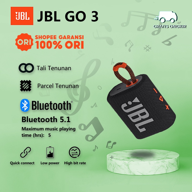 Jual JBL Go 3 Waterproof Bluetooth Speaker Garansi 1 Tahun Jbl Speaker