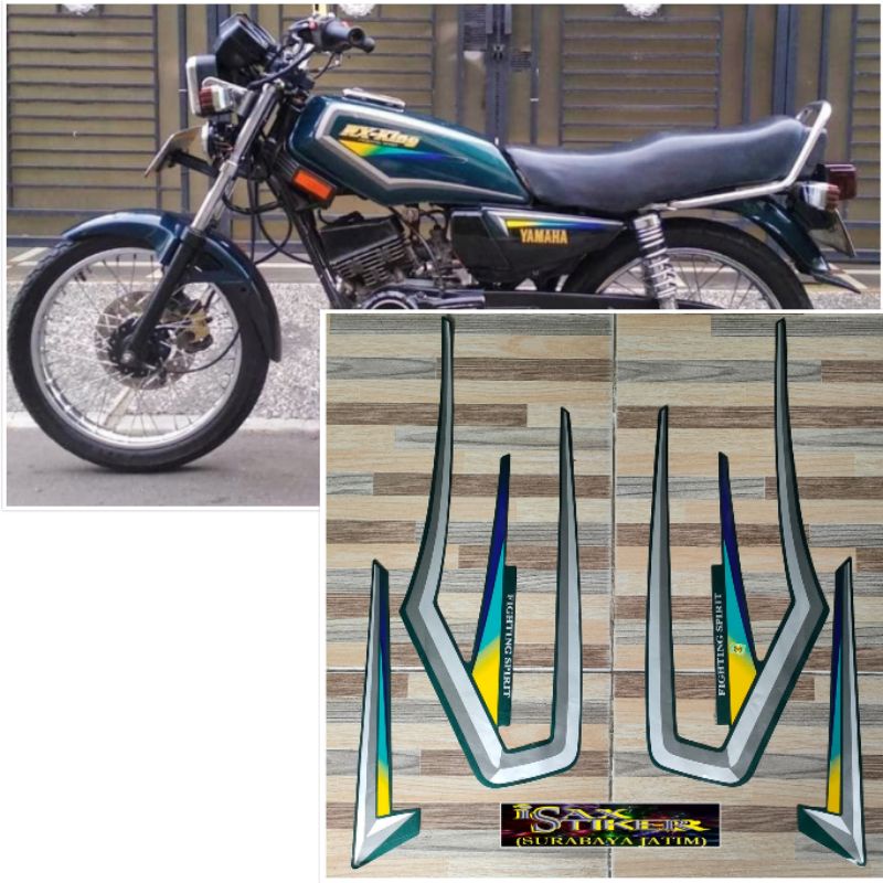 striping original Yamaha RX KING hijau tahun 2001