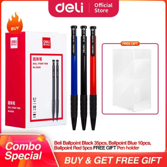 

Deli Paket Alat Tulis Hemat Pen Campur 50 pcs dan Pen Holder 8 Slot