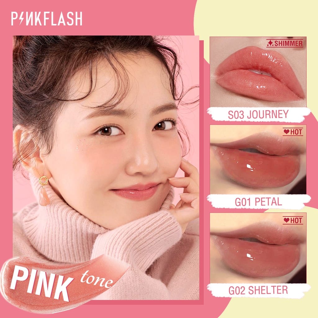 PINKFLASH (L02) OhMyPinkflash OhMyGloss High Shine Lip Gloss Lipstik