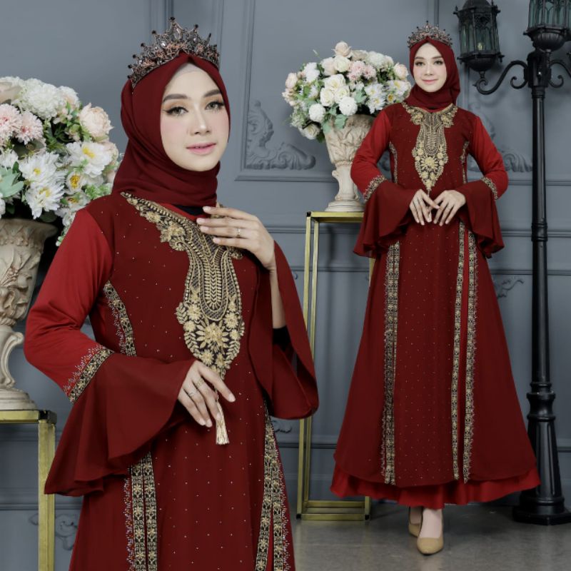 GAMIS ABAYA TURKEY BORDIR ZAMEENA 4 WARNA