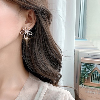 Anting Stud 925 Silver Aksen Berlian Gaya Korea Vintage Untuk Wanita