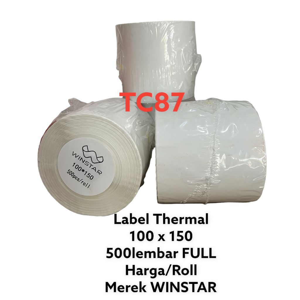 

HARGA/ROL THERMAL LABEL BARCODE 100x150(isi 500lembar)/TERMAL A6
