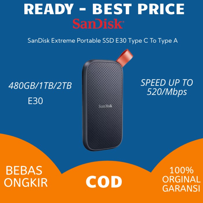 Hard Disk Hardisk Eksternal Ssd Sandisk E30 1Tb New Version